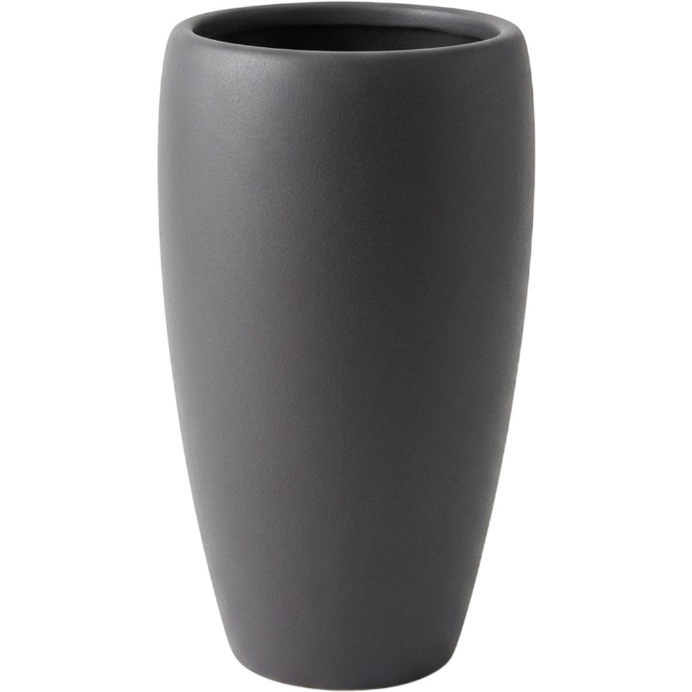 Voln Tall Ceramic Orchid Planter 8 in Charcoal
